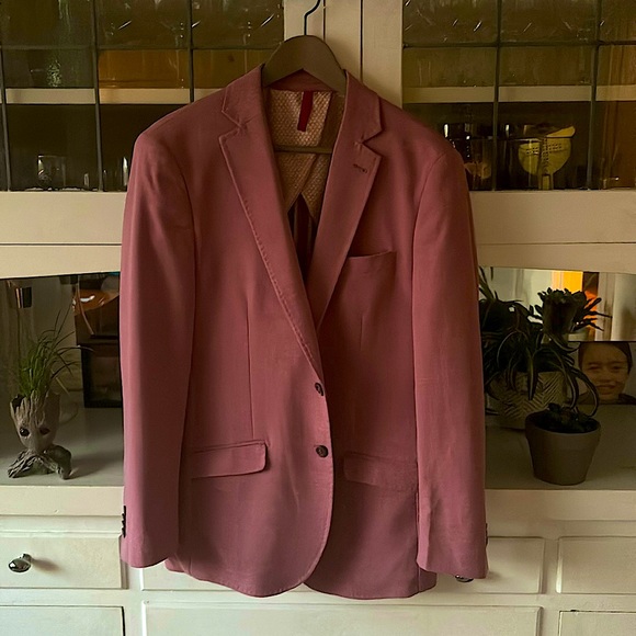 ZNT18 Mens 40S Pink Salmon modern Sport coat Blazer